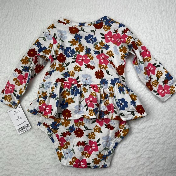Flowered Long Sleeve Romper Bodysuit Carter's Sz 6M. NWT One Piece - Picture 2 of 5